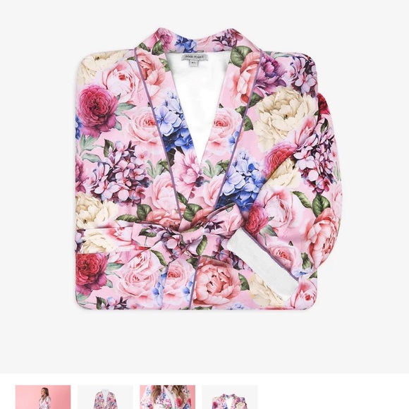 Posh peanut Georgette Adult Long Sleeve Plush Robe - Picture 3 of 5